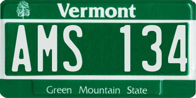 VT license plate AMS134