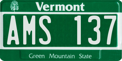 VT license plate AMS137