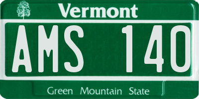 VT license plate AMS140