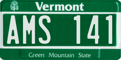 VT license plate AMS141