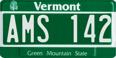 VT license plate AMS142