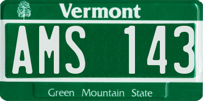 VT license plate AMS143