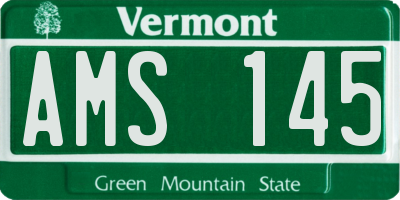 VT license plate AMS145