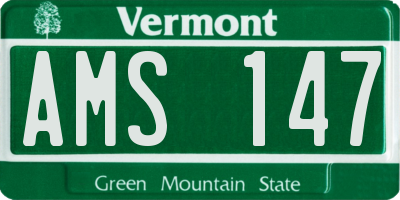 VT license plate AMS147