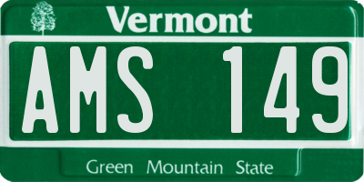 VT license plate AMS149