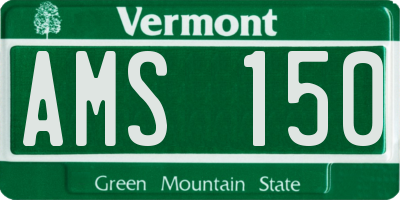 VT license plate AMS150