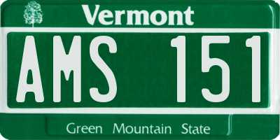 VT license plate AMS151