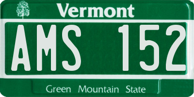 VT license plate AMS152