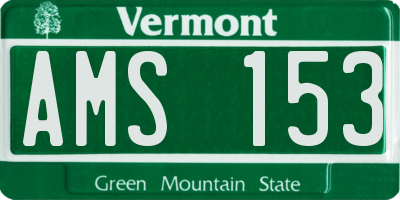 VT license plate AMS153