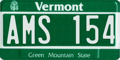 VT license plate AMS154