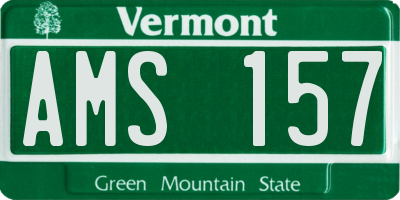 VT license plate AMS157