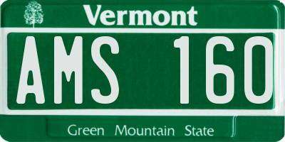 VT license plate AMS160