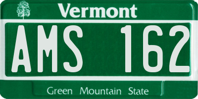 VT license plate AMS162