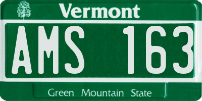 VT license plate AMS163