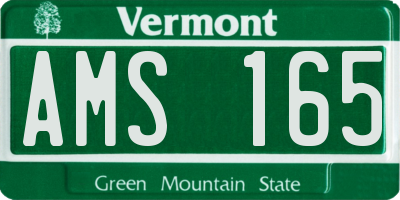 VT license plate AMS165