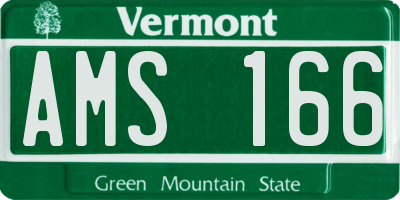 VT license plate AMS166