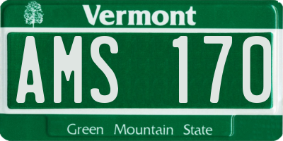 VT license plate AMS170