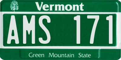VT license plate AMS171