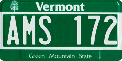 VT license plate AMS172