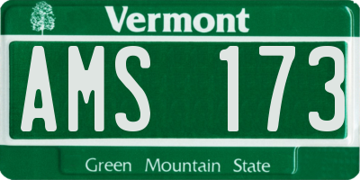 VT license plate AMS173