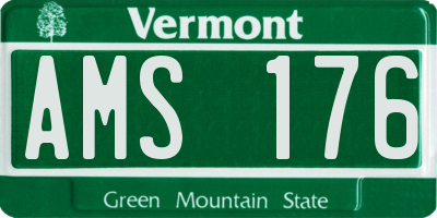 VT license plate AMS176