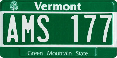 VT license plate AMS177