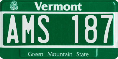 VT license plate AMS187