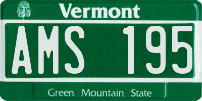 VT license plate AMS195