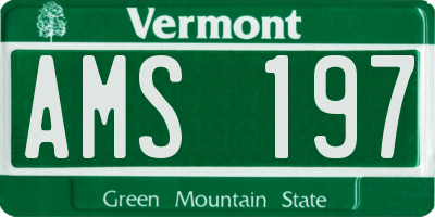 VT license plate AMS197