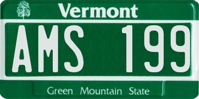 VT license plate AMS199