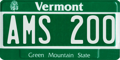 VT license plate AMS200
