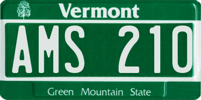 VT license plate AMS210