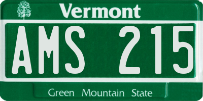 VT license plate AMS215