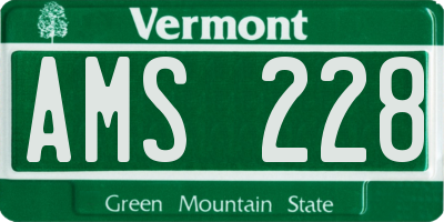 VT license plate AMS228
