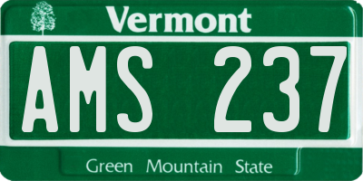 VT license plate AMS237