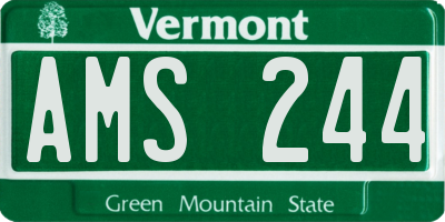 VT license plate AMS244