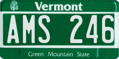 VT license plate AMS246