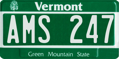 VT license plate AMS247