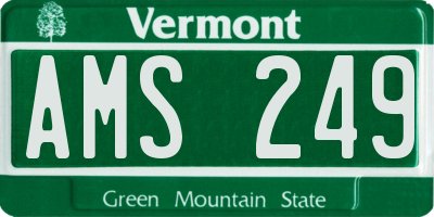 VT license plate AMS249