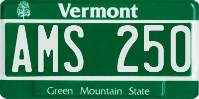 VT license plate AMS250