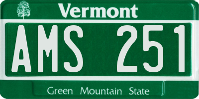 VT license plate AMS251