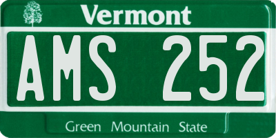 VT license plate AMS252