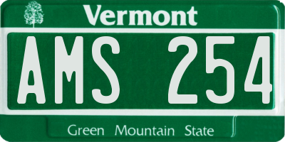 VT license plate AMS254