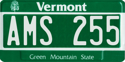 VT license plate AMS255