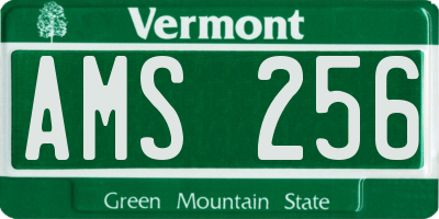 VT license plate AMS256