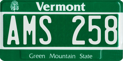 VT license plate AMS258