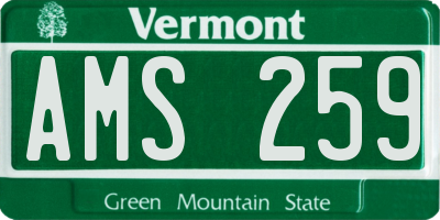 VT license plate AMS259