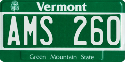 VT license plate AMS260