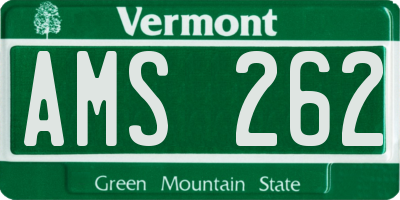VT license plate AMS262