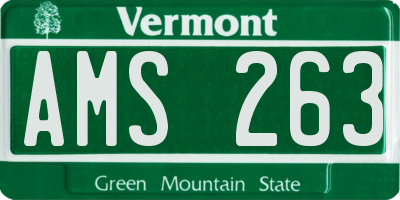 VT license plate AMS263